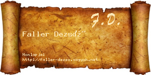 Faller Dezső névjegykártya